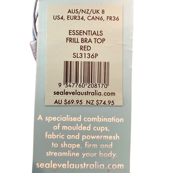 Sea Level Swim Red Ruffle Bikini Top - Size 4 - Picture 8 of 8